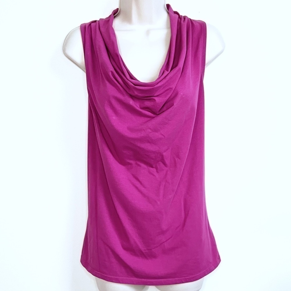 Synergy Organic Clothing Fuchsia Pink Drape Neck Tank Top Pullover Extra Small